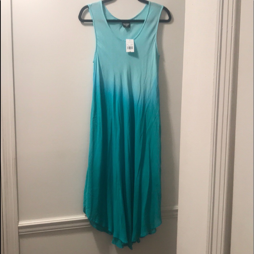 TURQUOISE OMBRÉ TANK DRESS